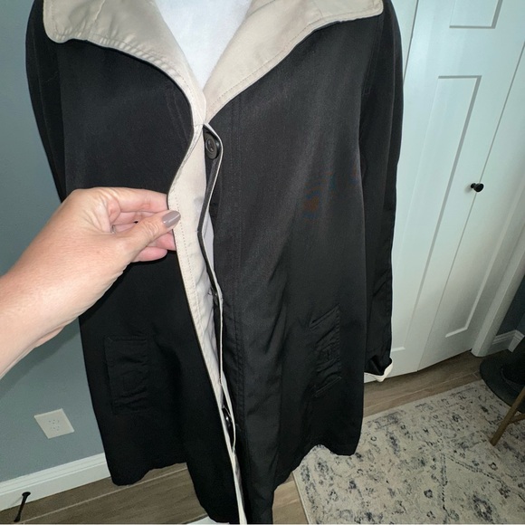 Vintage Forecaster Black Button Up Lightweight Jacket with Tan Interior Large - Picture 6 of 9